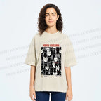 Unisex Yayoi Kusama Cat Printed Washed Tee