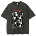Unisex Yayoi Kusama Cat Printed Washed Tee