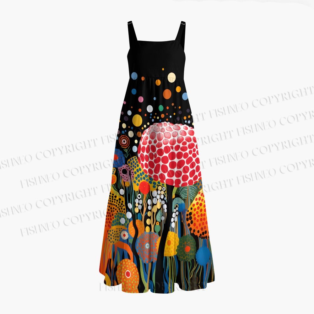 Yayoi Kusama Mushrooms With Dots Maxi Dresses