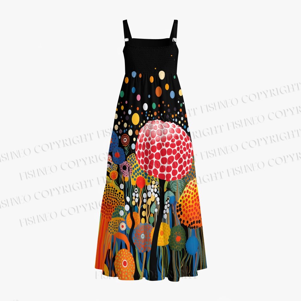 Yayoi Kusama Mushrooms With Dots Maxi Dresses