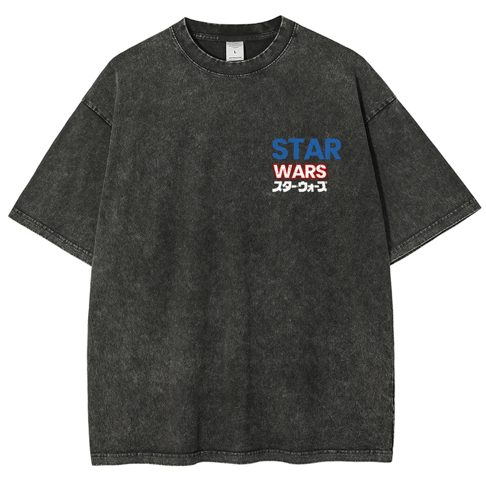 Jaws Shark Vintage Wash Japanese Design Back Art T-Shirt