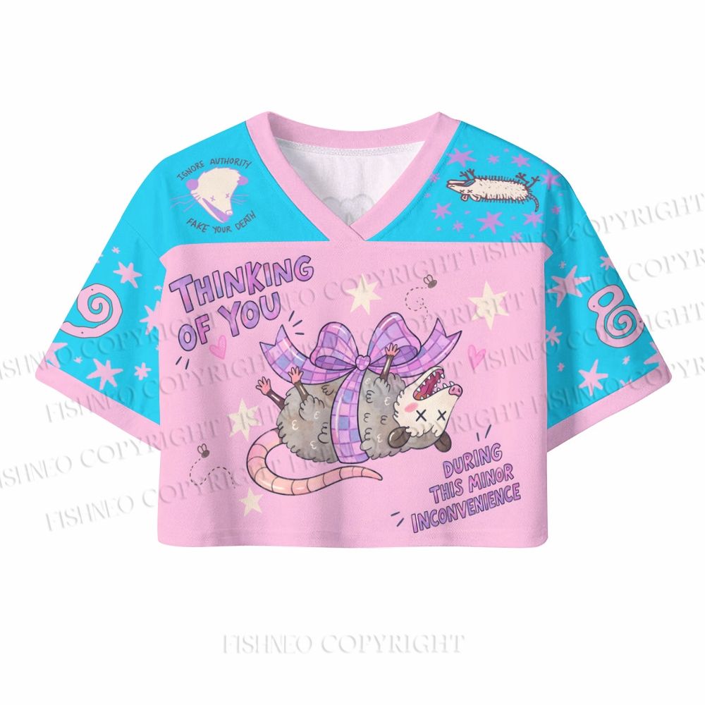 Minor Inconvenience Funny Opossum Crop Sport Jersey Shirts