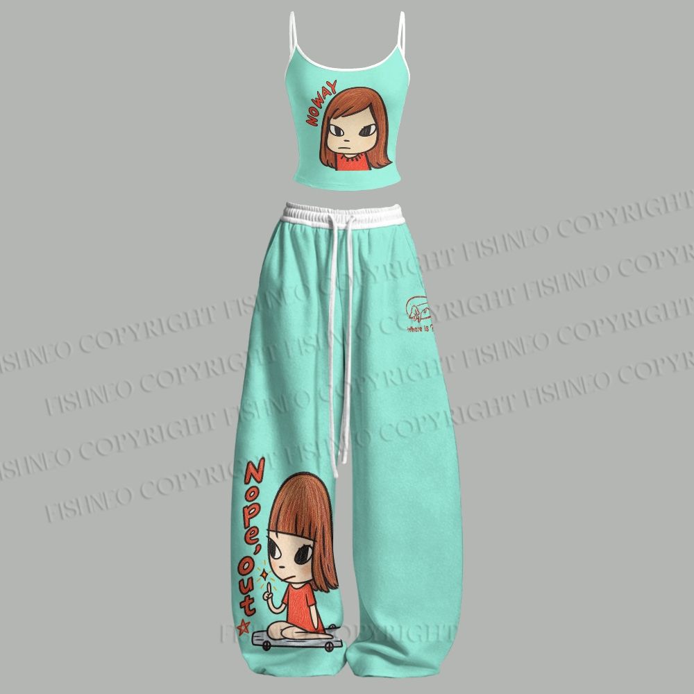 Nara Yoshitomo No Way Girl Top & Elasticated Trousers Two-Piece Set
