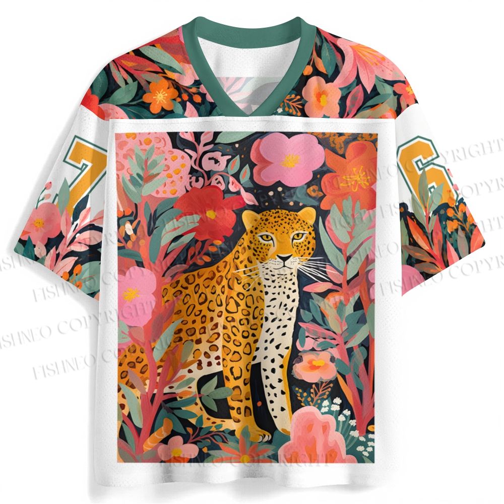 Panther in Flowers Jersey Shirts