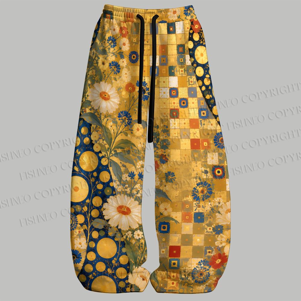 Klimt Giraffe Sleeveless Tank Top & Elasticated Trousers pants Two-Piece Streetwear Set