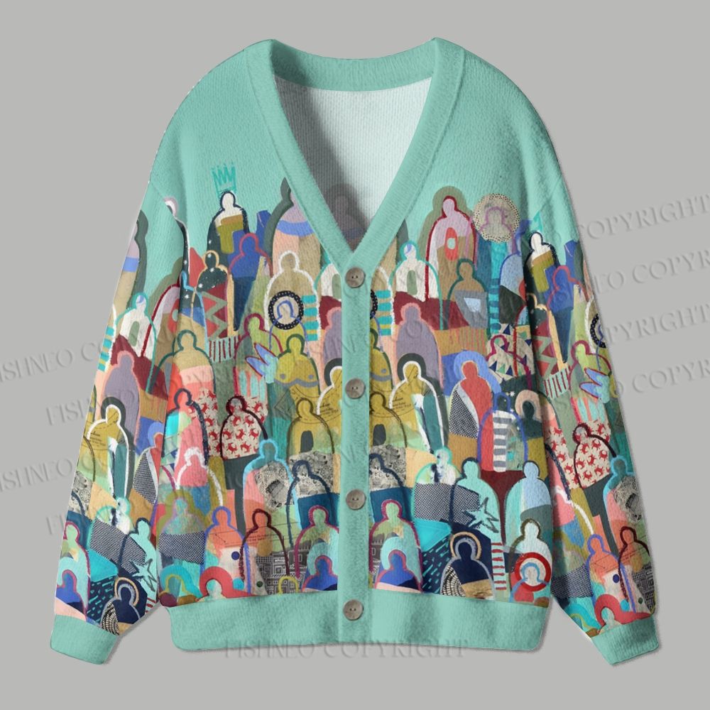 Rise With The Crowds Ugly Cardigan Sweater
