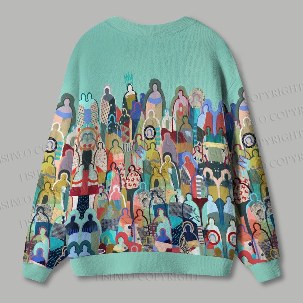 Rise With The Crowds Ugly Cardigan Sweater