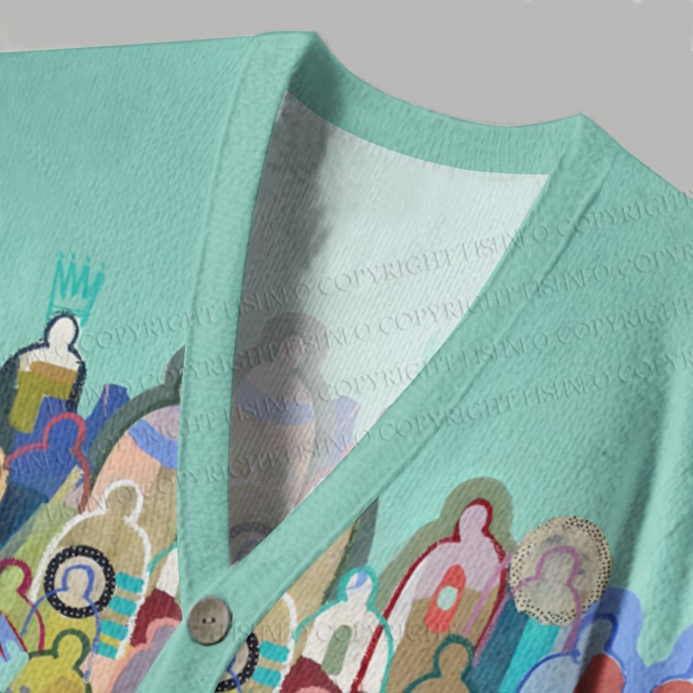 Rise With The Crowds Ugly Cardigan Sweater