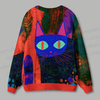 Blue Cat Ugly Cardigan Sweater