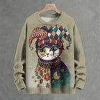 Clown Cat Crew Neck Sweater