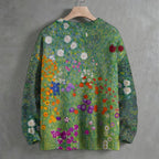 Klimt Flowers Crew Neck Sweater