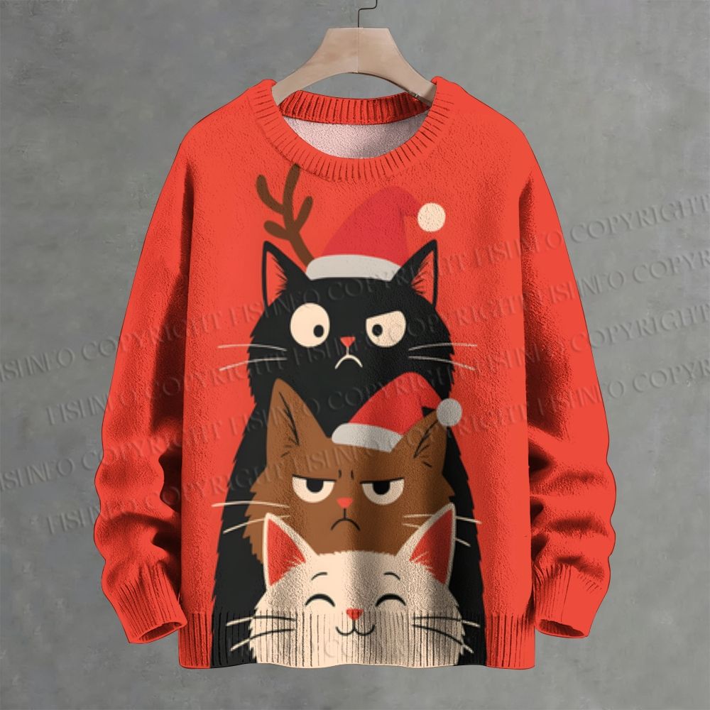 Christmas Cats Crew Neck Sweater