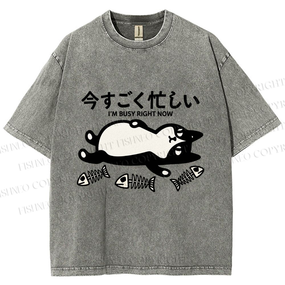 Unisex I Am Busy Right Now Printed Washed Tee