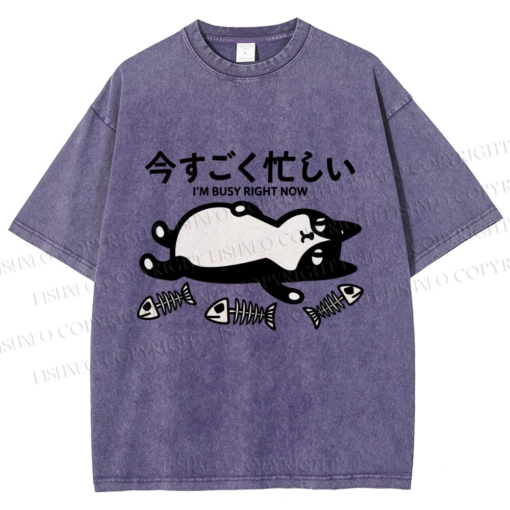 Unisex I Am Busy Right Now Printed Washed Tee