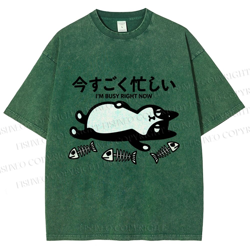 Unisex I Am Busy Right Now Printed Washed Tee