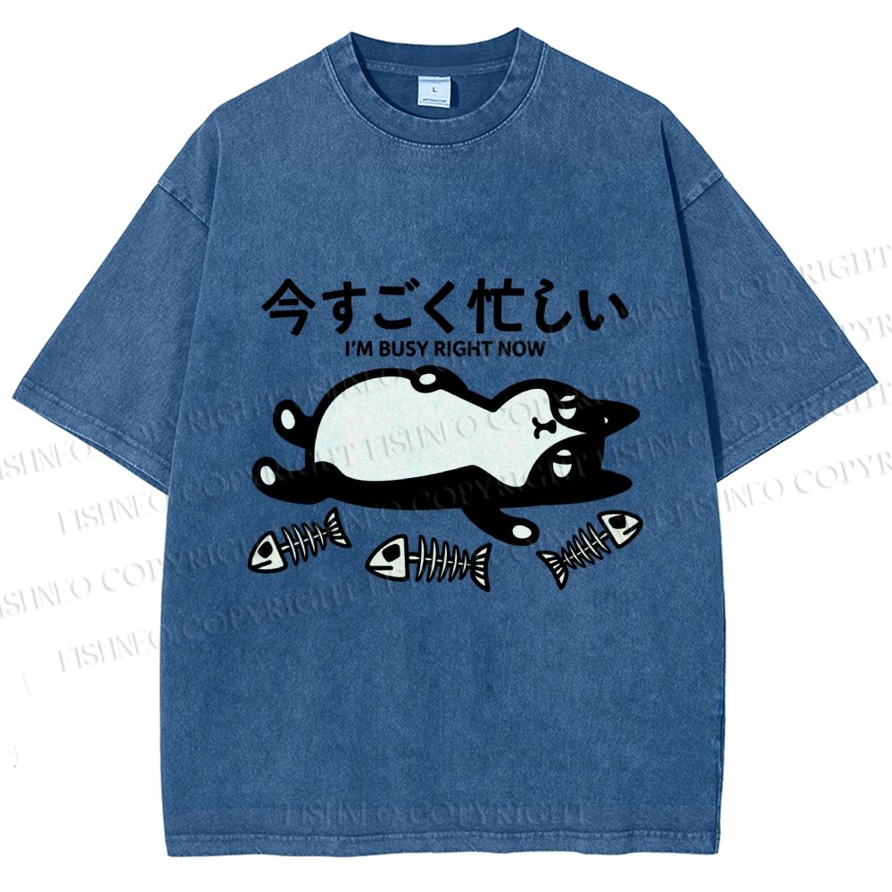 Unisex I Am Busy Right Now Printed Washed Tee
