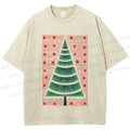 Unisex Christmas Tree Printed Washed Tee