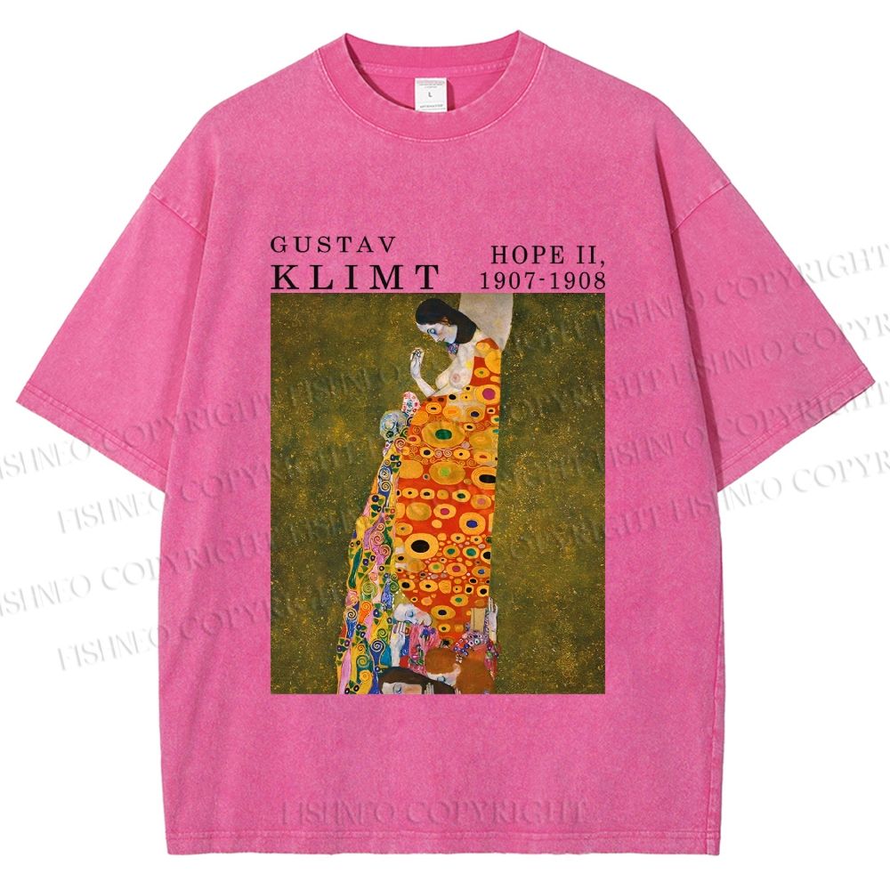 Unisex Klimt Hope Woman Printed Washed Tee