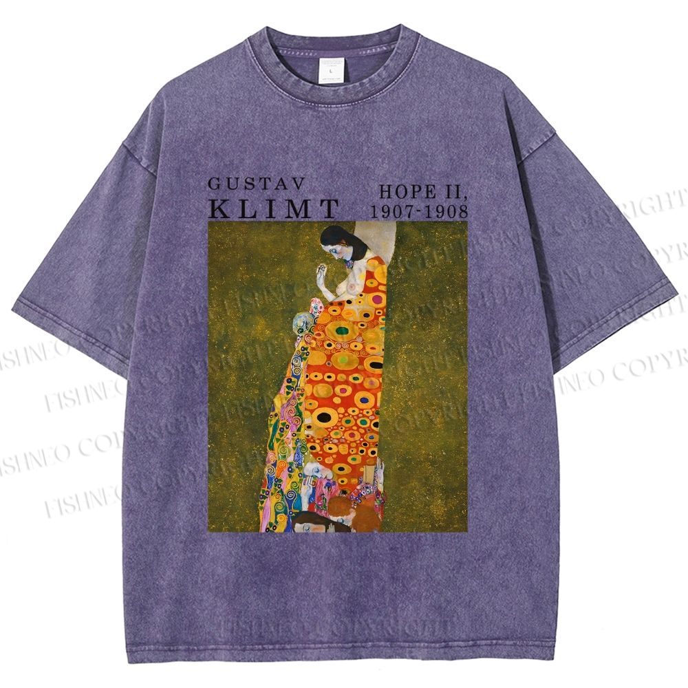 Unisex Klimt Hope Woman Printed Washed Tee