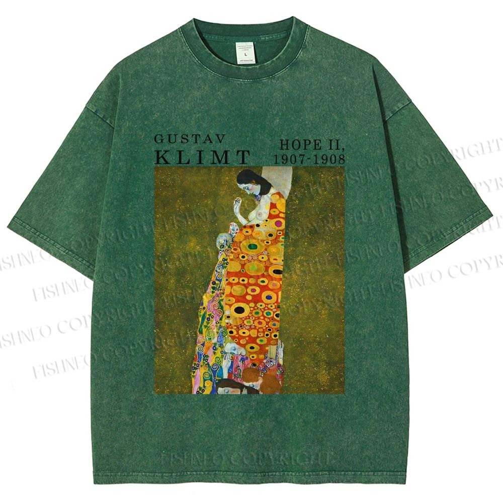 Unisex Klimt Hope Woman Printed Washed Tee