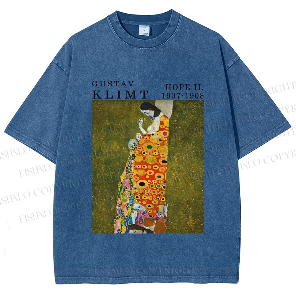Unisex Klimt Hope Woman Printed Washed Tee