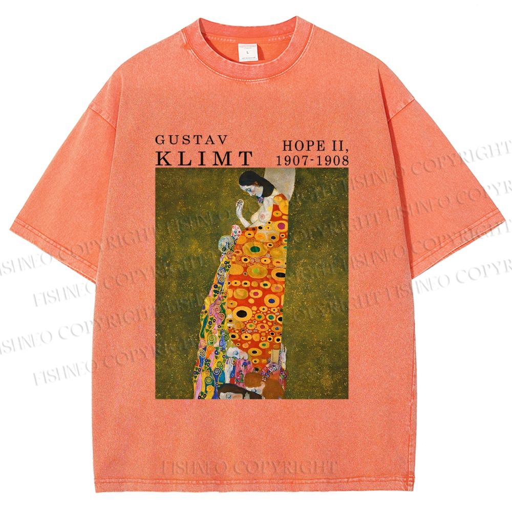 Unisex Klimt Hope Woman Printed Washed Tee