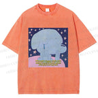 Unisex Crying Blue Dog Meme Printed Washed Tee