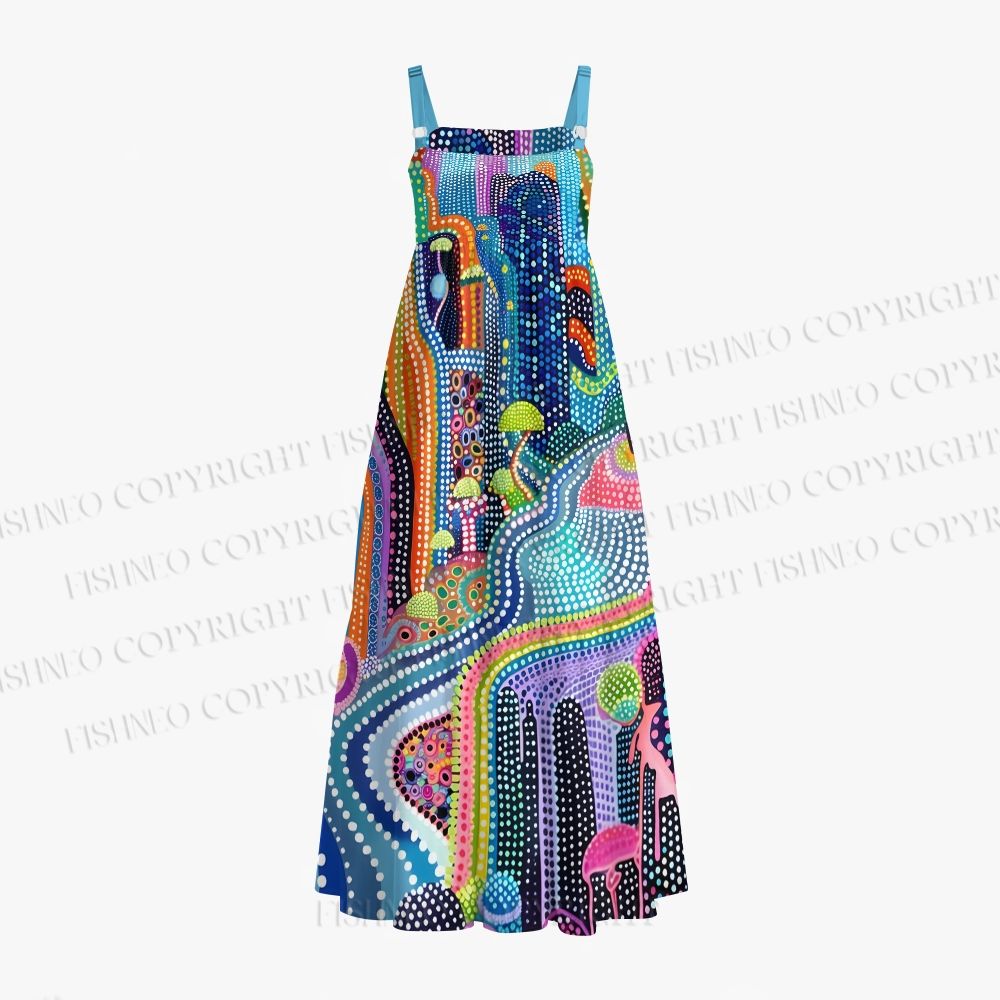Yayoi Kusama Mushroom Art Maxi Dresses