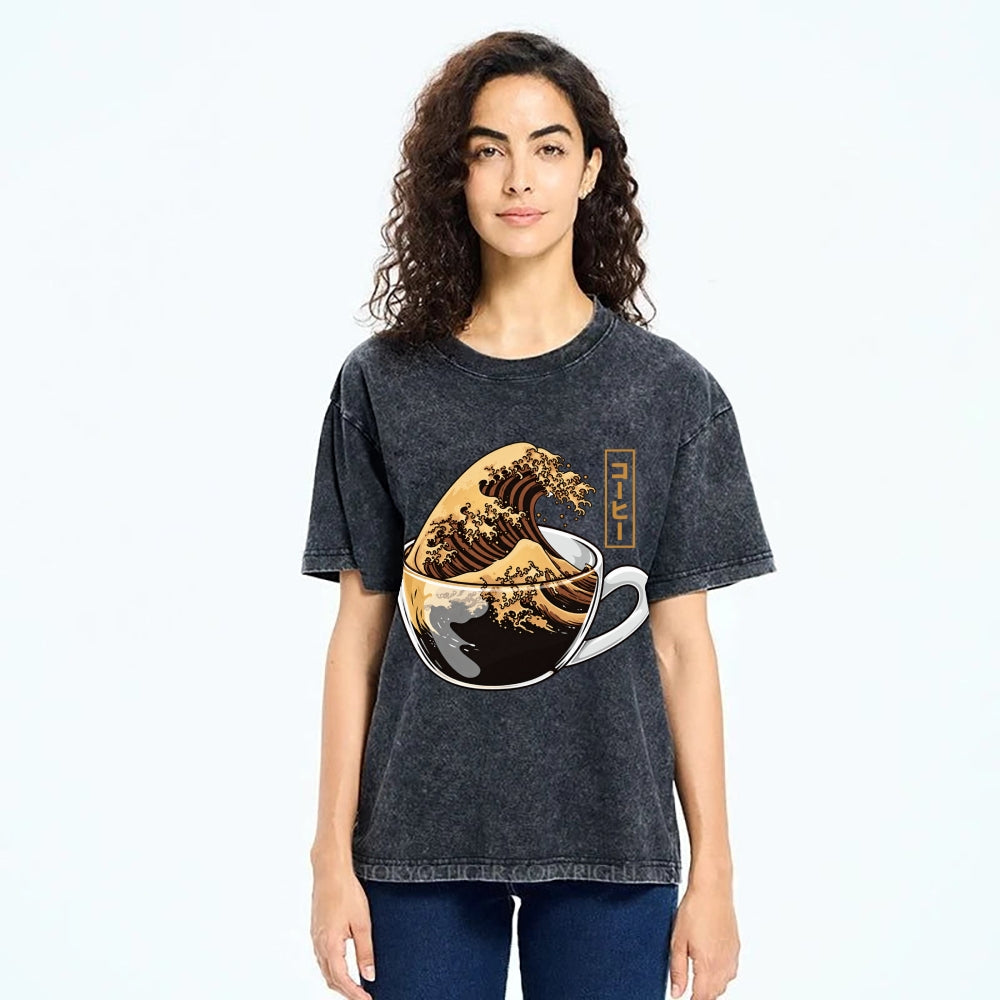 Coffee Wave Washed T-Shirt