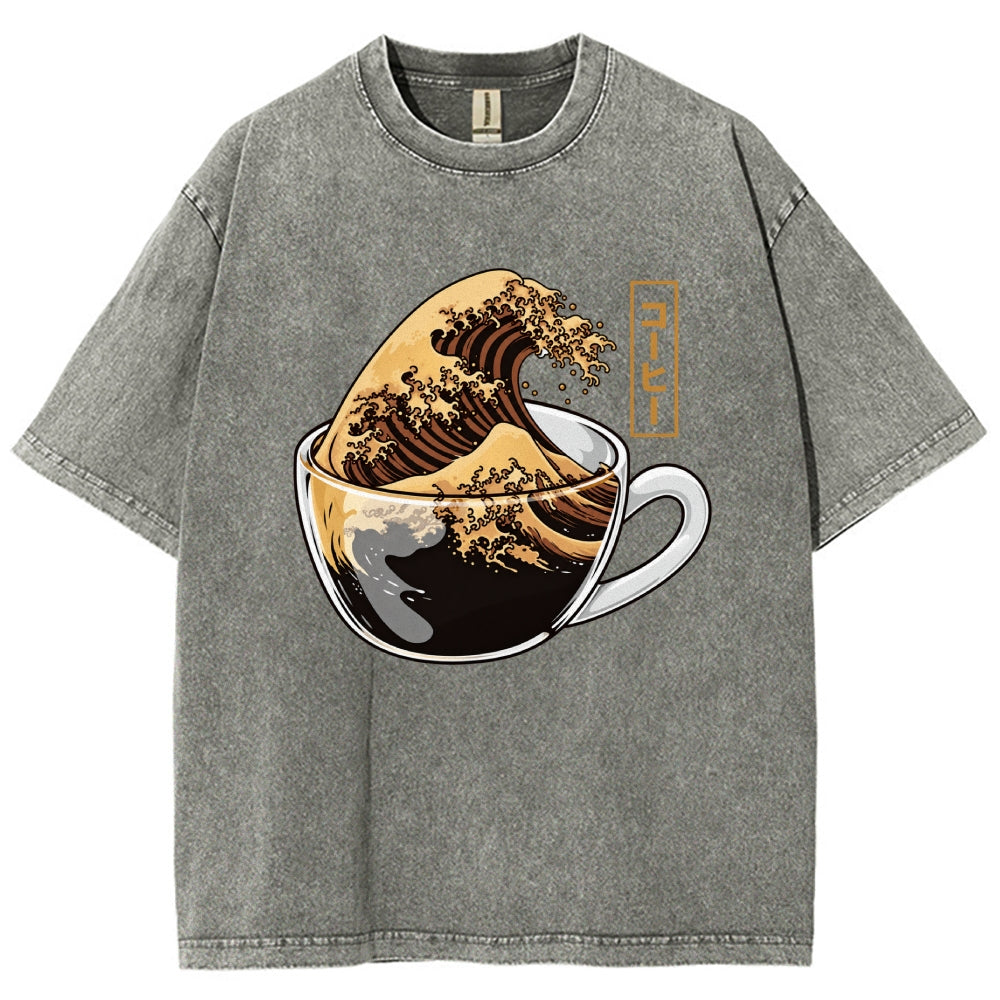 Coffee Wave Washed T-Shirt