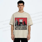 Unisex Life Is Hard But I'm Harder Printed Washed Tee
