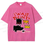 Unisex Jean-Michel Basquiat I Was Blind Printed Washed Tee