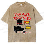 Unisex Jean-Michel Basquiat I Was Blind Printed Washed Tee