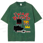 Unisex Jean-Michel Basquiat I Was Blind Printed Washed Tee