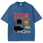 Unisex Jean-Michel Basquiat I Was Blind Printed Washed Tee