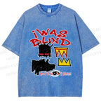 Unisex Jean-Michel Basquiat I Was Blind Printed Washed Tee