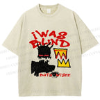Unisex Jean-Michel Basquiat I Was Blind Printed Washed Tee