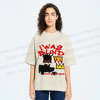 Unisex Jean-Michel Basquiat I Was Blind Printed Washed Tee