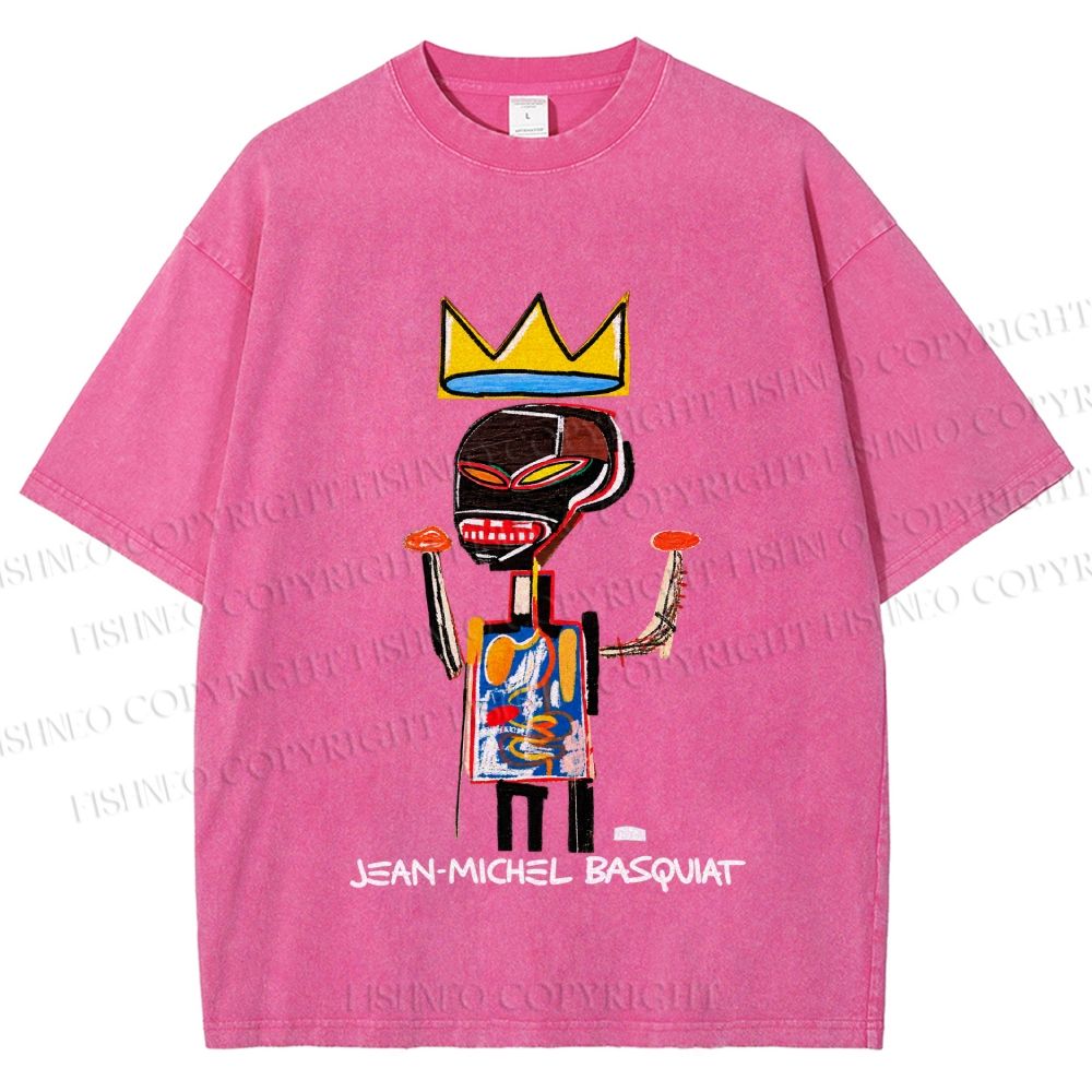 Unisex Jean-Michel Basquiat Printed Washed Tee