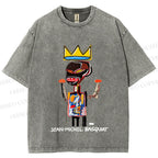 Unisex Jean-Michel Basquiat Printed Washed Tee