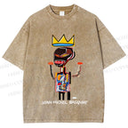 Unisex Jean-Michel Basquiat Printed Washed Tee