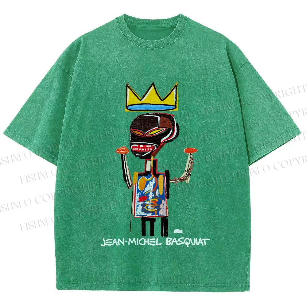 Unisex Jean-Michel Basquiat Printed Washed Tee