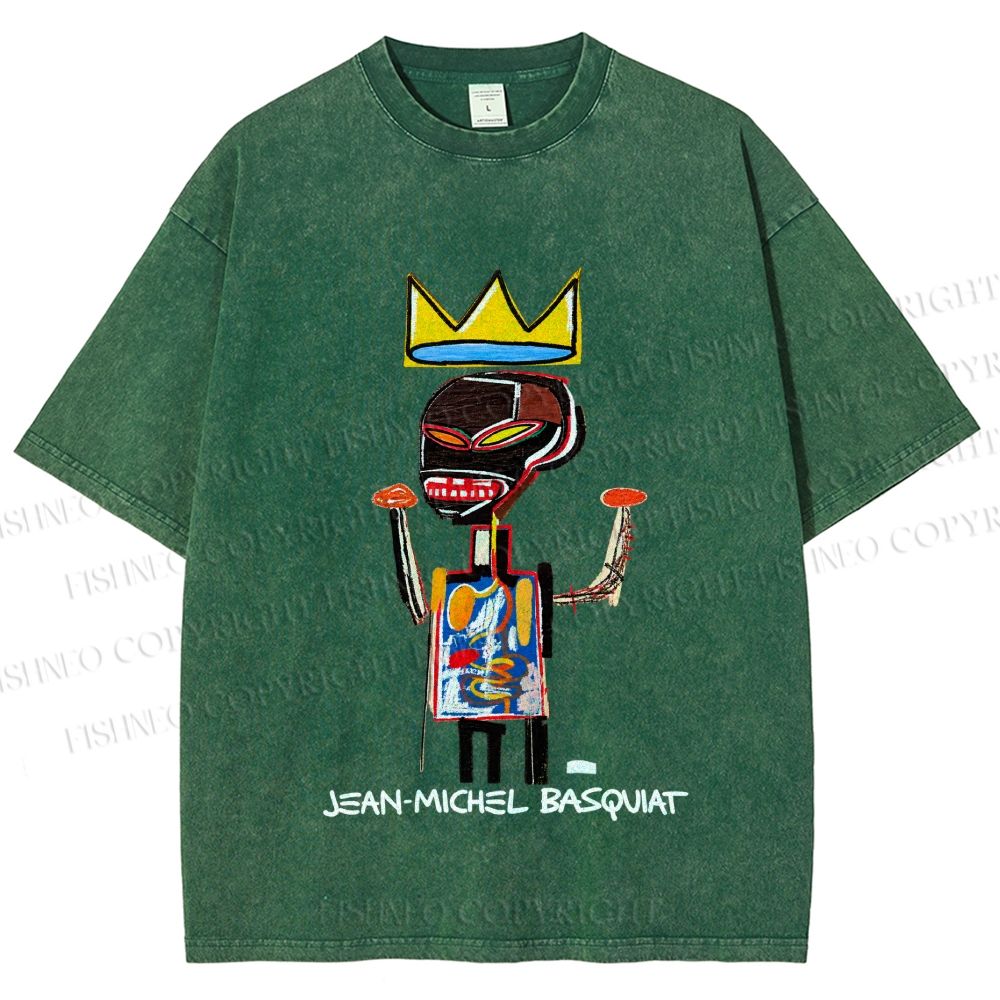 Unisex Jean-Michel Basquiat Printed Washed Tee