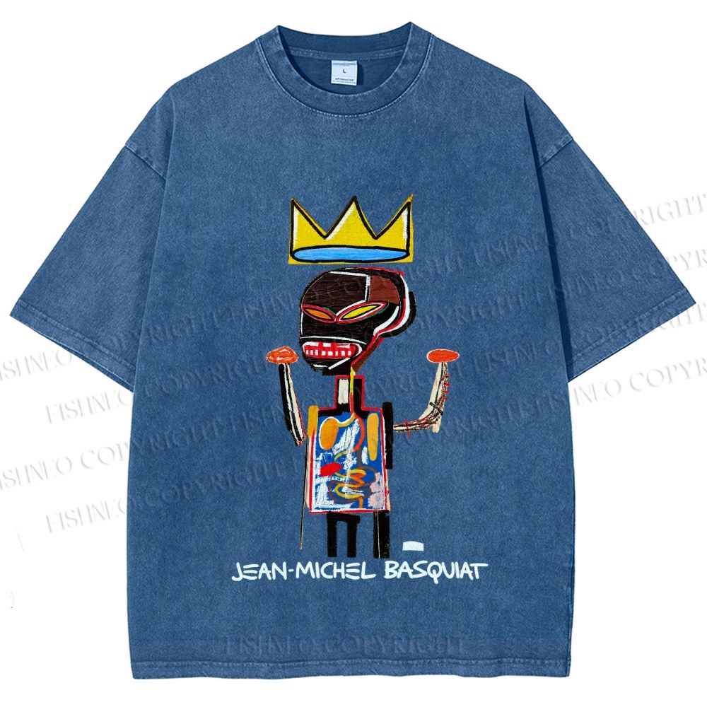 Unisex Jean-Michel Basquiat Printed Washed Tee