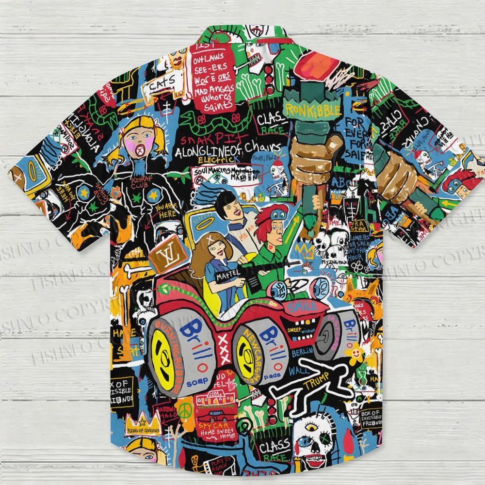 Jean-Michel Basquiat Graffiti Hawaiian Shirt