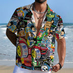 Jean-Michel Basquiat Graffiti Hawaiian Shirt