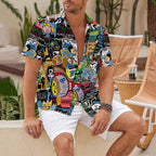 Jean-Michel Basquiat Graffiti Hawaiian Shirt