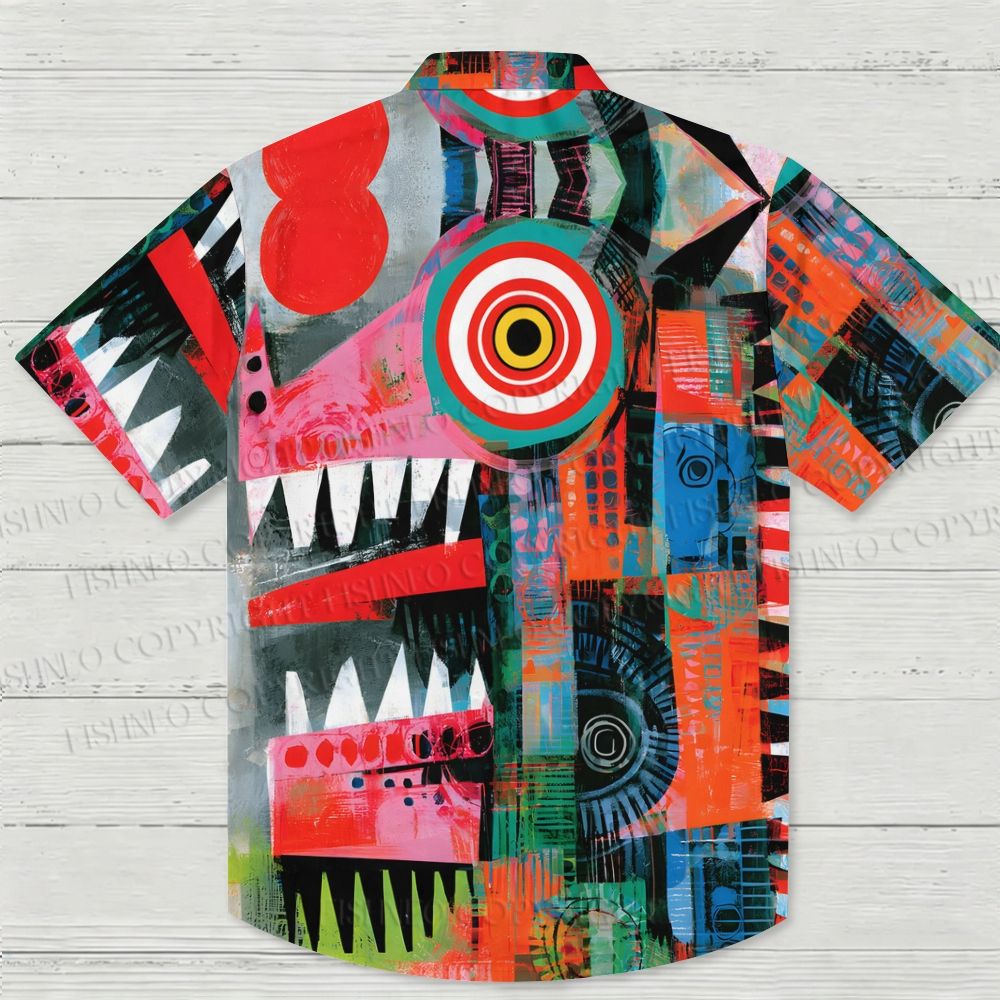 Abstract Monster Printed Hawaiian Shirt