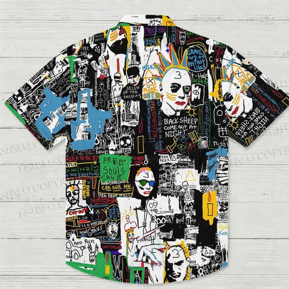 Jean-Michel Basquiat Graffiti Hawaiian Shirt
