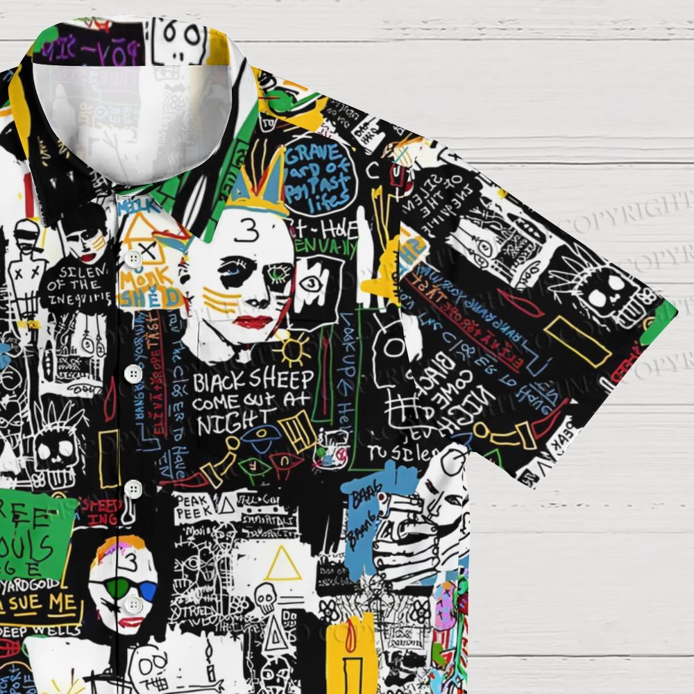 Jean-Michel Basquiat Graffiti Hawaiian Shirt
